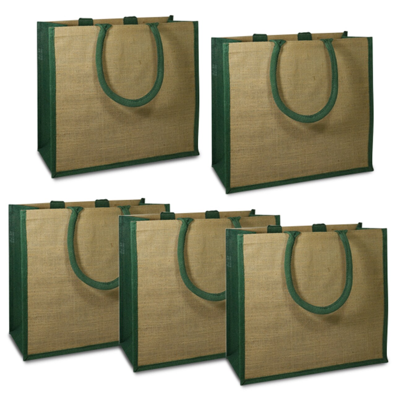 Pack of 10 Dakota Two Tone Gusset Jute Tote Bag Crafting Essential
